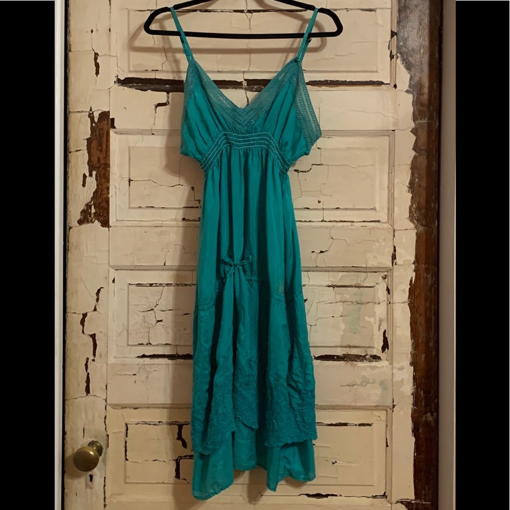 100% Silk “Vintage” Green Dress